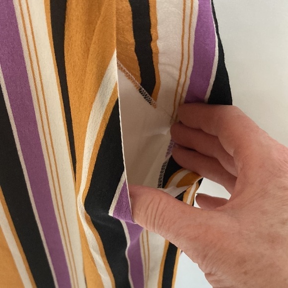 Honey Punch Striped  purple and gold Romper -Size S - Picture 3 of 10